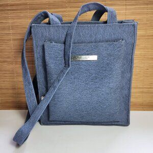 Mick-Gwend Shoulder Bag Purse Two Zip Compartments, Front Pocket Blue